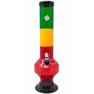 13" Acrylic Rasta Color Metal Pull Bowl Water Pipe - [AJM28]